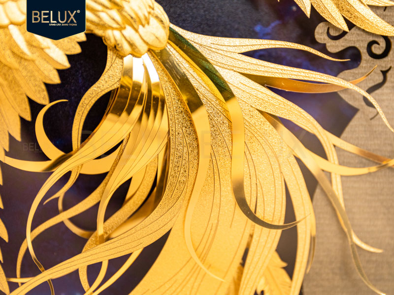 Tranh Phượng Hoàng Mạ Vàng 24k 24×35 cm